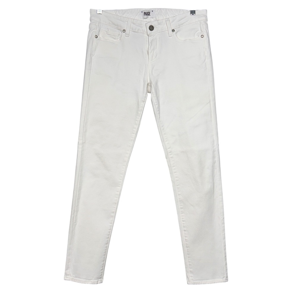 PAIGE Skyline Ankle Peg Women 29x27.5 White Slim Fit Stretch Denim Jeans Preppy